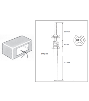 Sonda inox di scongelamento cablata 12Vdc - 30W