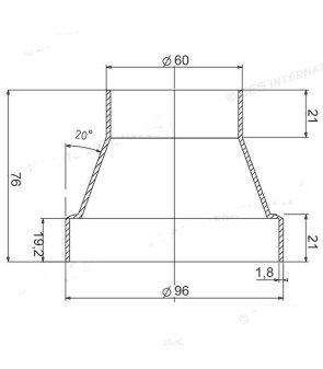 Adapter fitting 91/55 for vacuum cleaner 5250 - 5254