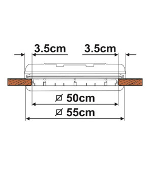 Porthole Vent 50 White FLAME with blind and mosquito net - 01668-02-