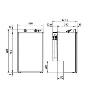 Réfrigérateur trivalent encastrable Dometic Série 5 RM 5330