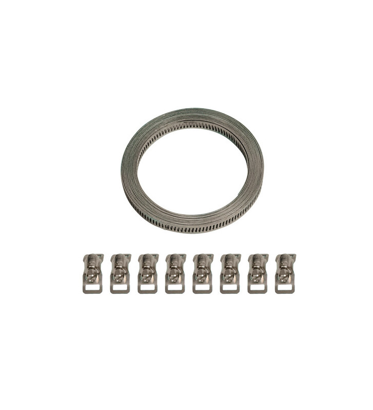 Steel tape kit with 8 clamps - 300 cm