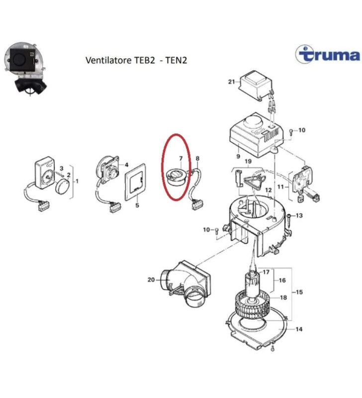 Cable para control de ventilador TRUMA TEB2 -...