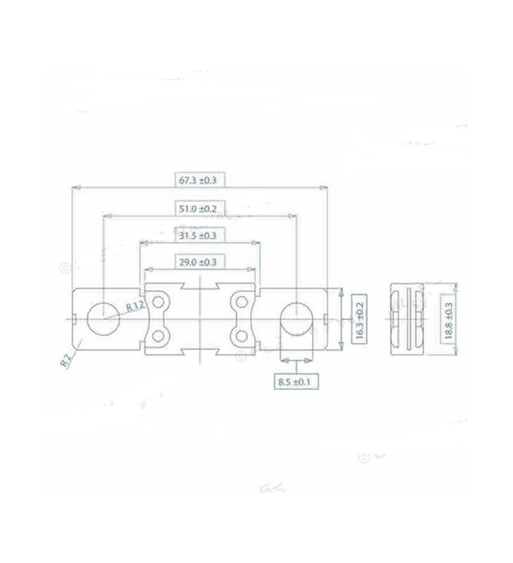 Pink MEGAVAL fuse 250A pitch 50 MM