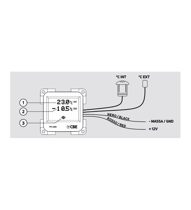 Batterietemperaturprüffeld Ziffer grau 12V...