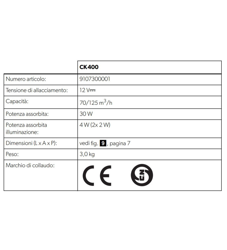 Extractor Hood Model Ck 400 DOMETIC
