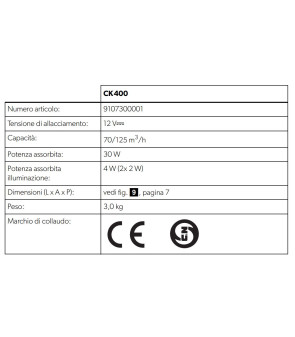 Hotte aspirante modèle Ck 400 DOMETIC