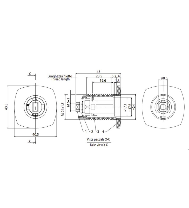 Serrure de hayon std blanche Zadi avec cylindre...