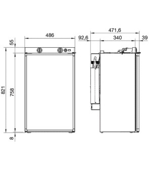 Series 5 Rm 5380 Dometic 80LT built-in trivalent refrigerator