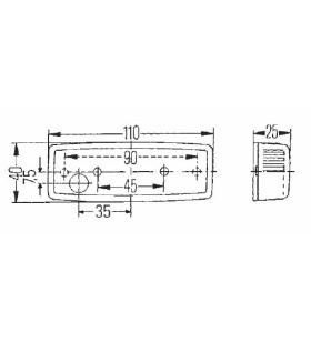 Luce laterale 110X40 mm arancio a sbalzo 2