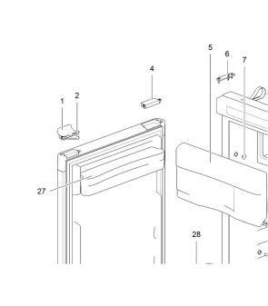 Ferma porta NERO dopo 01/07/2005 frigo THETFORD - 62698527