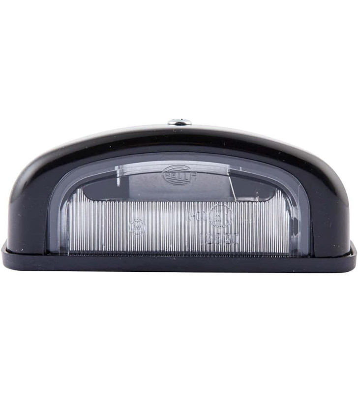 Cantilevered black license plate light from HELLA