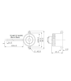 12Vdc 87dB Piezo-Summer langsamer Impuls