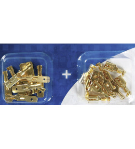 Kit of 20 flat terminals-cable lugs 6.3x8 mm not insulated 2