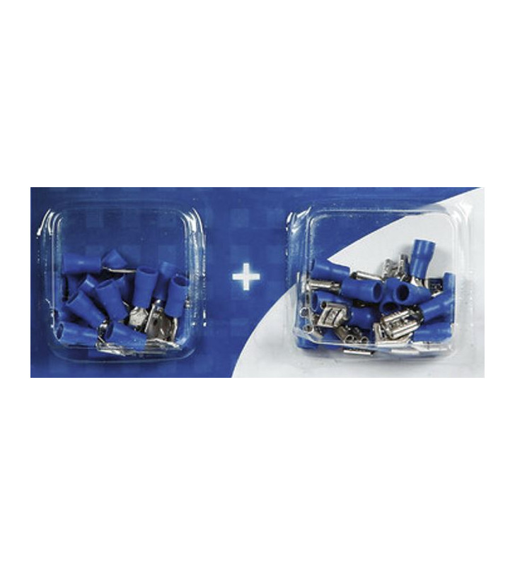 Kit 40 bornes planos M/H AZUL 6,3x8 mm