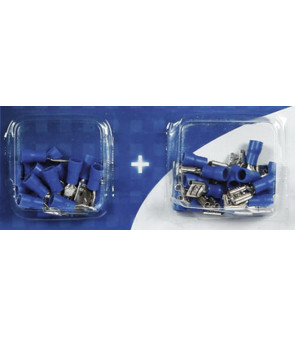 Kit 40 capicorda M/F piatti BLU 6.3x8 mm