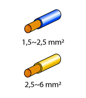 Kit 40 BLUE Ø5 and YELLOW Ø6 mm ring terminals