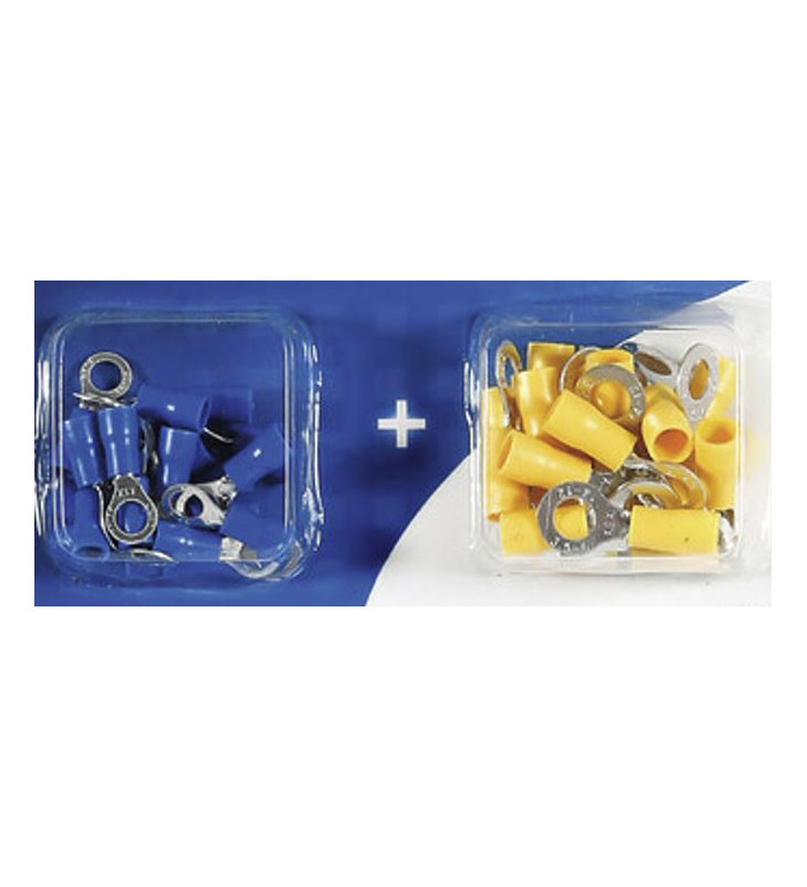 Kit 40 terminales de anillo AZUL Ø5 y AMARILLO...