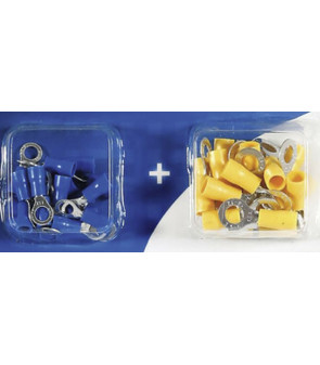 Kit 40 capicorda ad anello BLU Ø5 e GIALLI Ø6 mm
