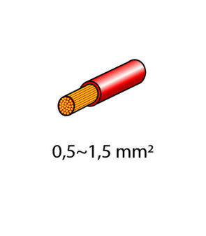 Kit 40 rote flache M / F-Kabelschuhe 6,3x0,8