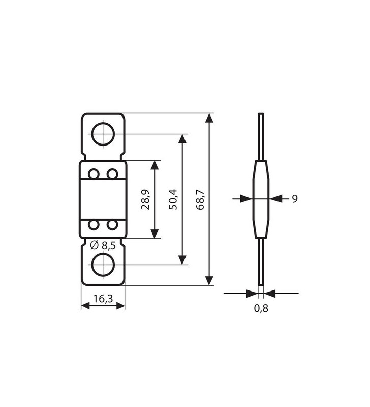 MaxiVal 80A 50 mm pitch fuse - 12 / 32V