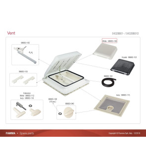 FIAMMA - Dôme de remplacement blanc NRW VENT 40x40 - 98683-100