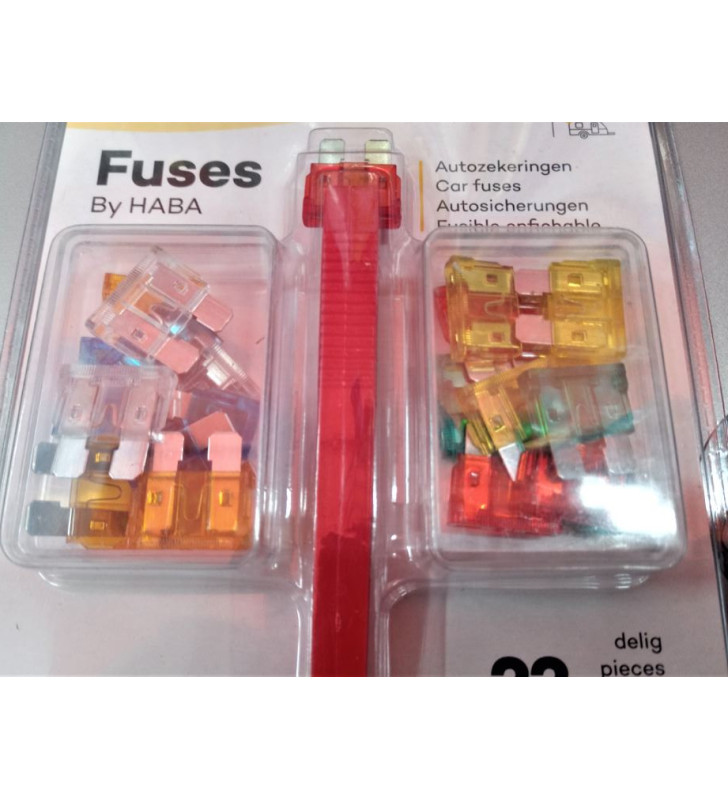 Kit 21 fusibili 12V 5-30A LARGE con pinza