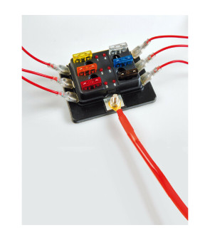 Sicherungskasten, 1 Eingang - 6 Ausgänge, 12-24V - 5-30A