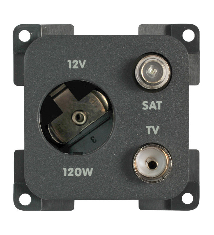 12V Autosteckdose + TV + SAT CBE MP12ATVS / G grau