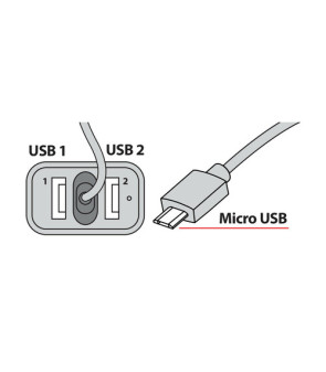 DOPPIA PRESA SLIM 2400 Ma - 12/24v - CAVO RICARICA MICRO USB