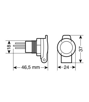 PRISE D'ALIMENTATION 12/24V TYPE ALLEMAND"