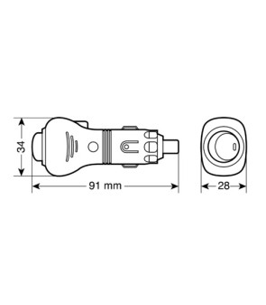 PIN 12 / 24V AVEC CABLE 90 DEGRÉS