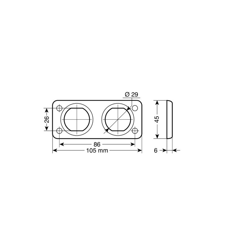 PANNELLO DOPPIO PER PRESE SERIE EXT