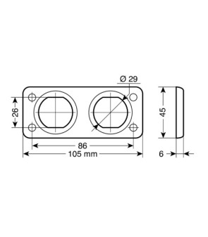 PANNELLO DOPPIO PER PRESE SERIE EXT