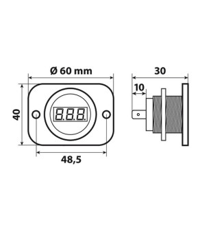 SERIE EXT9 "VOLTIMETRE CHIFFRE 6-30 Vdc"