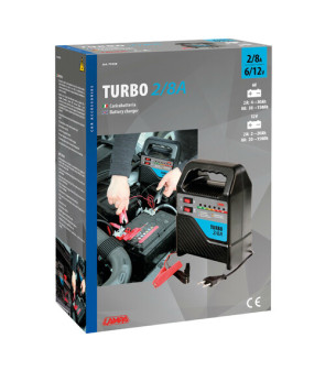 CARGADOR DE BATERIAS 8" 8A - 12V" TURBO LAMPA