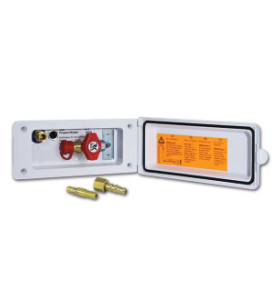 Prise externe eau / gaz, connexion sécurisée blanche