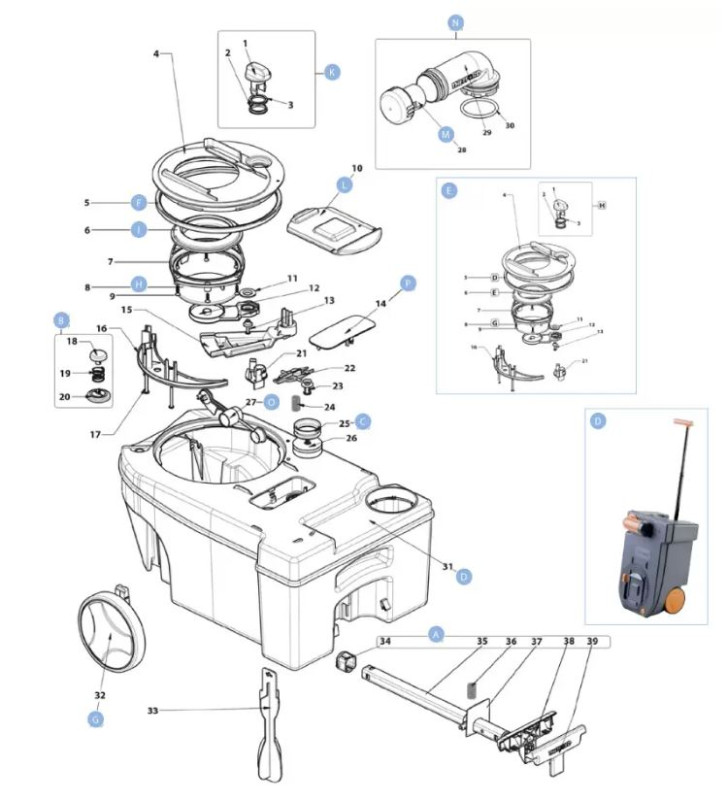Mécanisme de fixation complet pour C250/C260...
