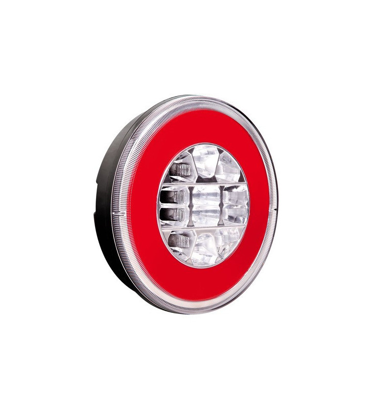 FEU ARRIERE ROND 12/24V LED 3 FONCTIONS