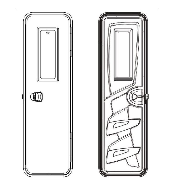 Complete door with window, internal panel,...