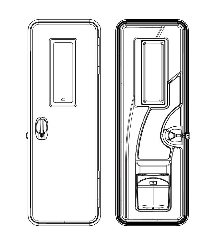 Door with window 1920 x 650 mm complete with...