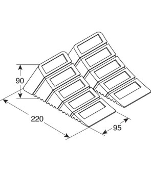 Par de cuñas para ruedas DIN max 1000 kg LAMPA