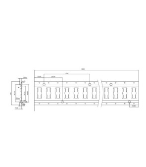 3 mt Verriegelungsschiene 12x31 - 1000 KG