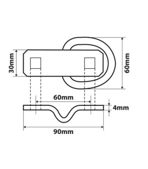 COPPIA GANCI ANCORAGGIO G3" 60x90 mm 800 kg"