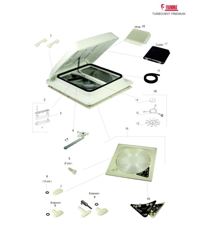 Kit montaje panel capacitivo FIAMMA Turbo Vent...