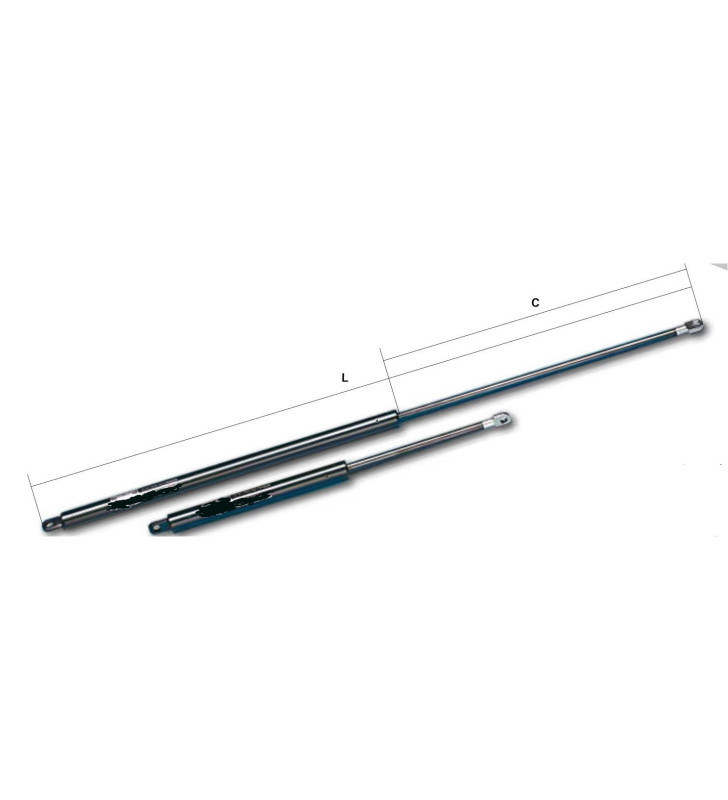 PAIR of gas springs 700-300-250 steel rod Ø8