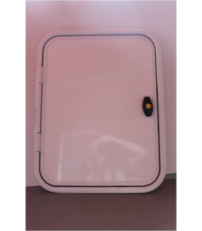 Puerta 1000x400 completa con marco de aluminio pintado de blanco.