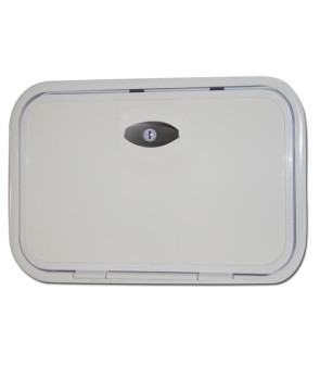 Portón trasero 1200x800 completo con marco de aluminio pintado de blanco