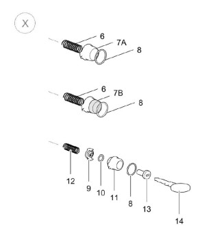 Magnetic button all doors Service Door THETFORD - 26622