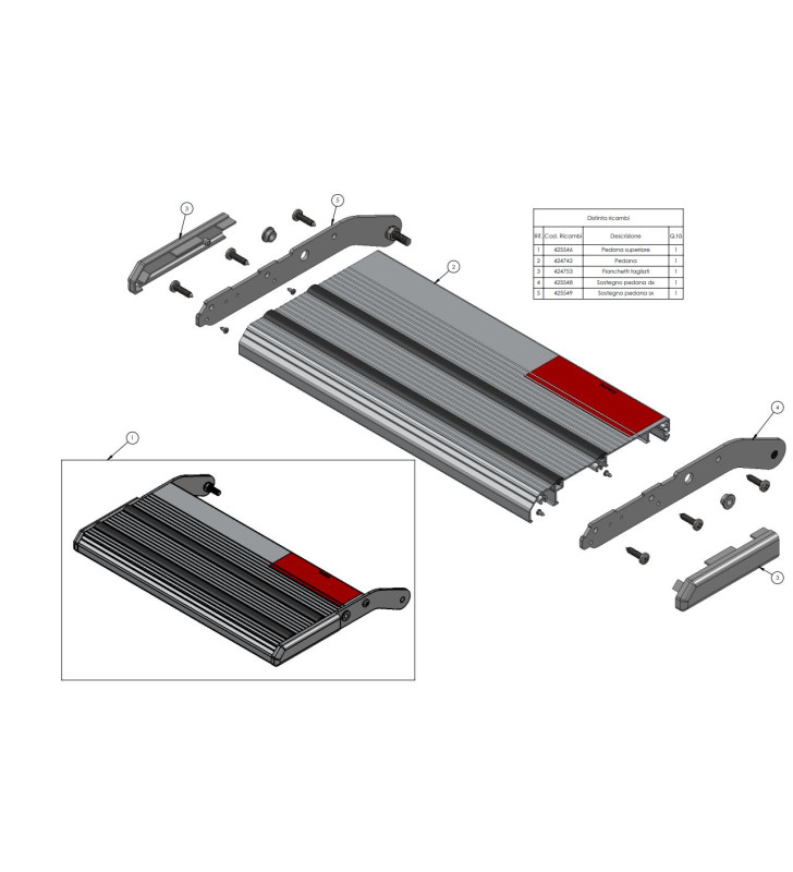 Gruppo fianchetti tagliati DX + SX per gradino...