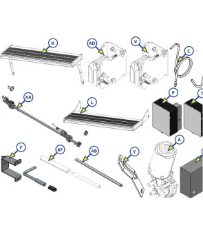 Gruppo riduttore + staffa DX gradini 10570 - 10575 40FD PROJECT 2000
